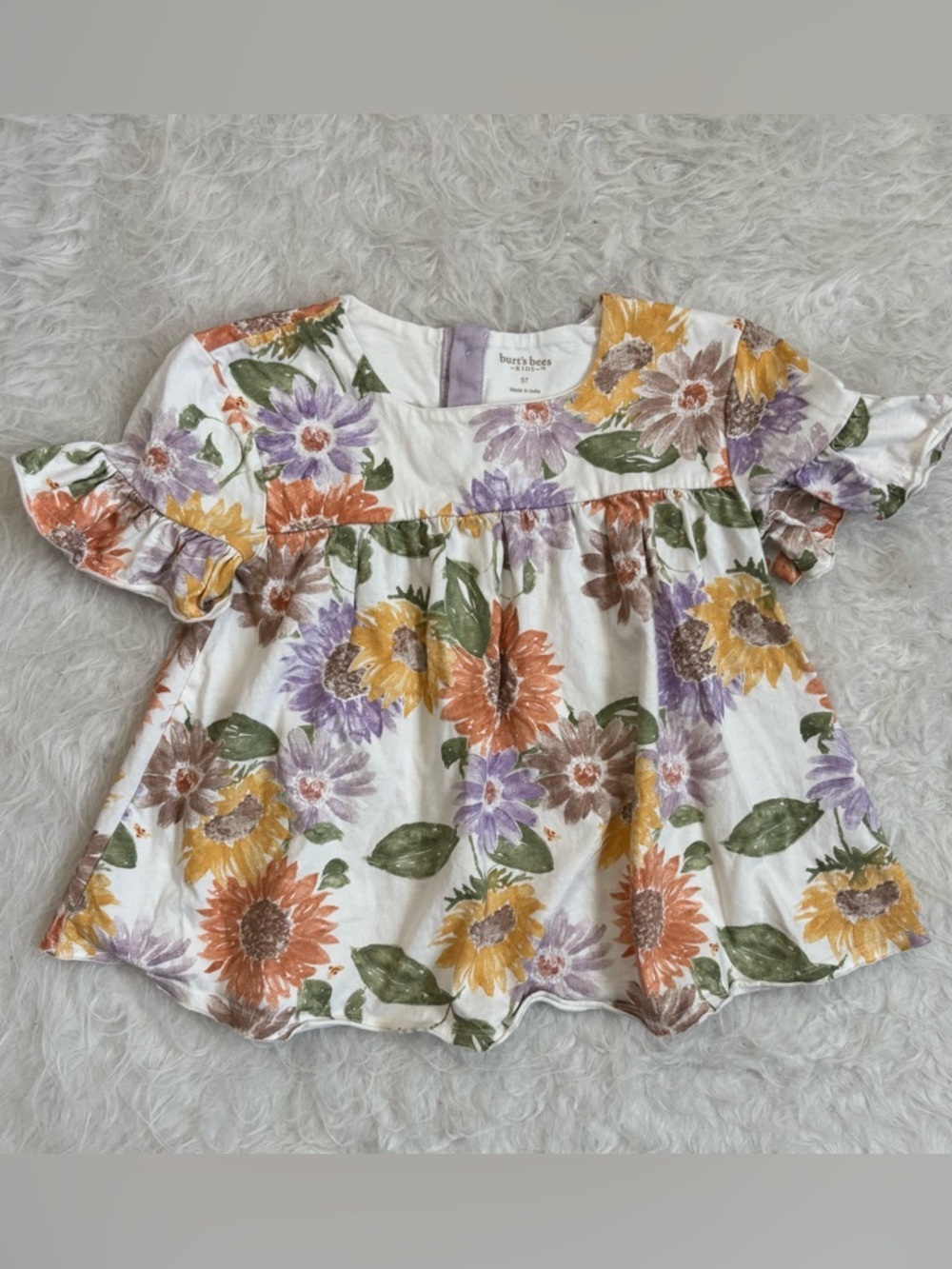 Burt's Bees Kids Babydoll Top in Colorful Cottagecore Florals